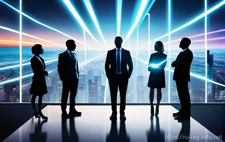 규제요원의 강점 발굴법 - **Prompt:** A diverse group of modern, professionally dressed regulators, both male and female, stan...