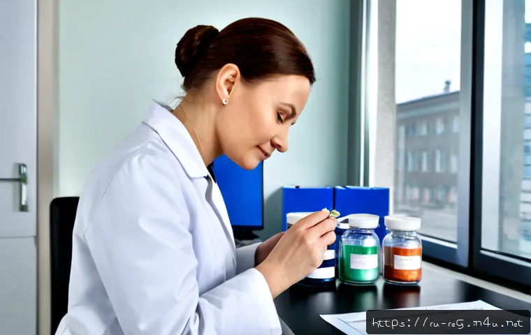 규제 업무와 관련된 유망 산업 - Photorealistic modern pharmaceutical quality-control laboratory in Russia, a middle-aged Russian com...